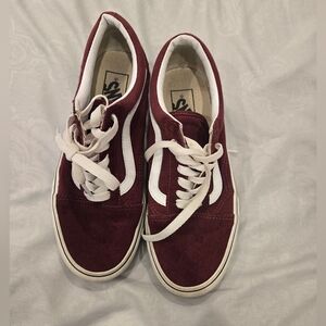 Vans Burgundy and‎ White Sneakers